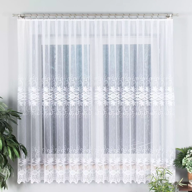 Firana gotowa już uszyta - Krótka do parapetu 200x140 na taśmie - Ostatnia sztuka